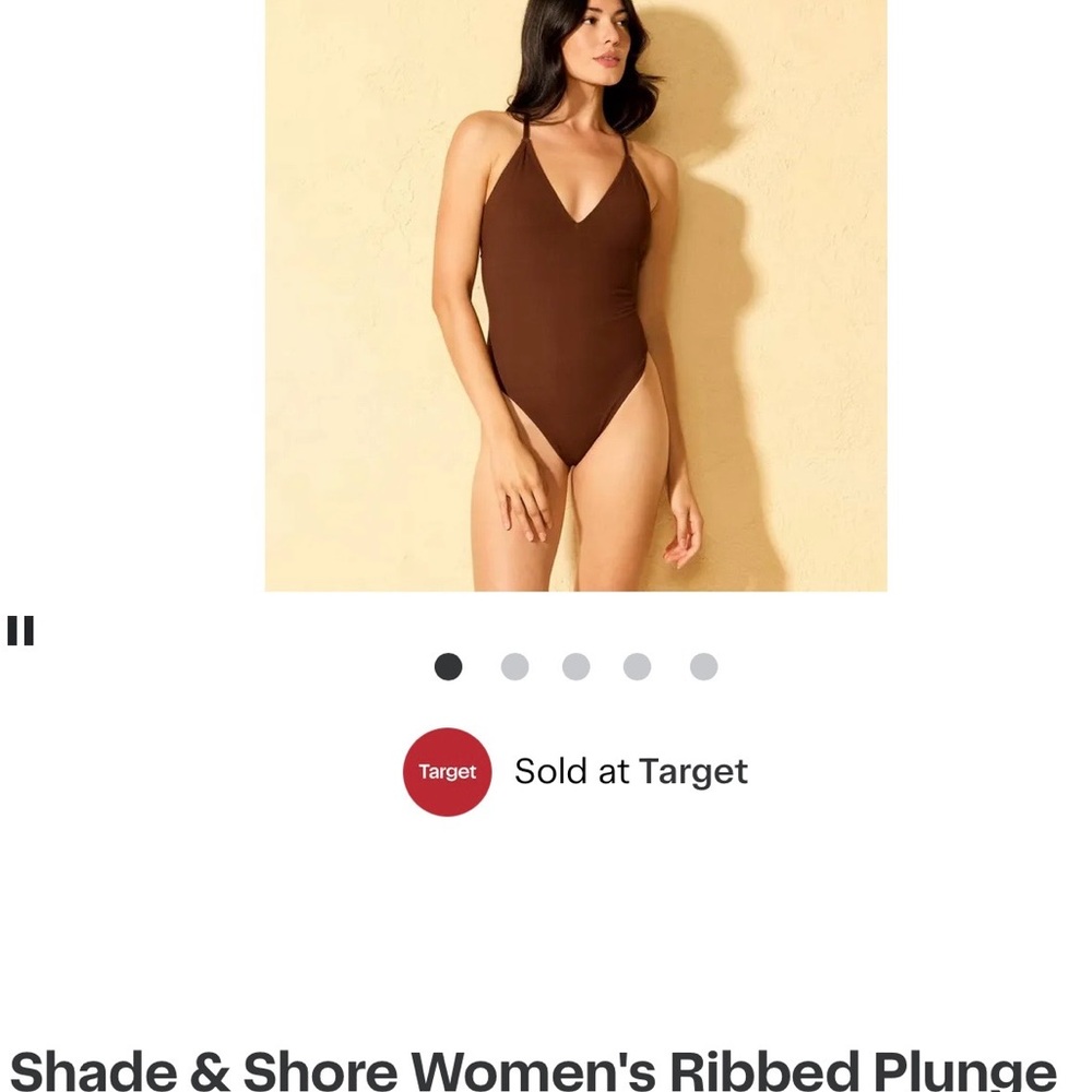 Shade & Shore High-Leg Cheeky One-Piece Swimsuit — Rust